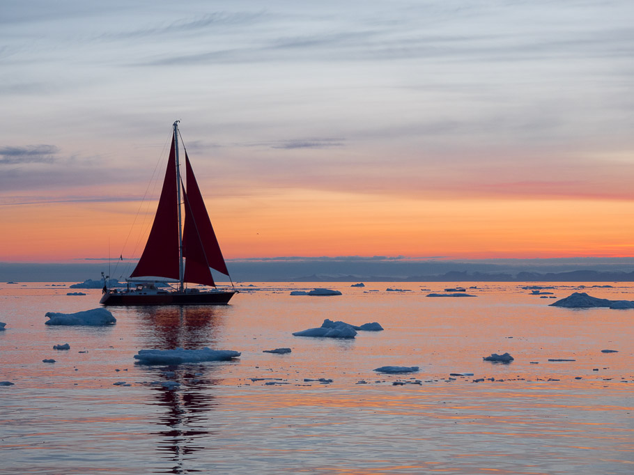 Broken Ice and Sunset - Disco Bay
