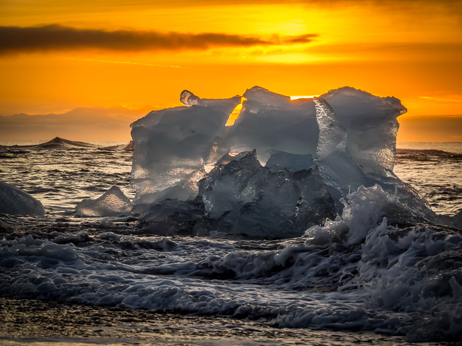 Iceberg in the Dawn at Ice Beach